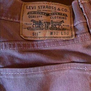 Levi’s 511 wine colored denim jeans